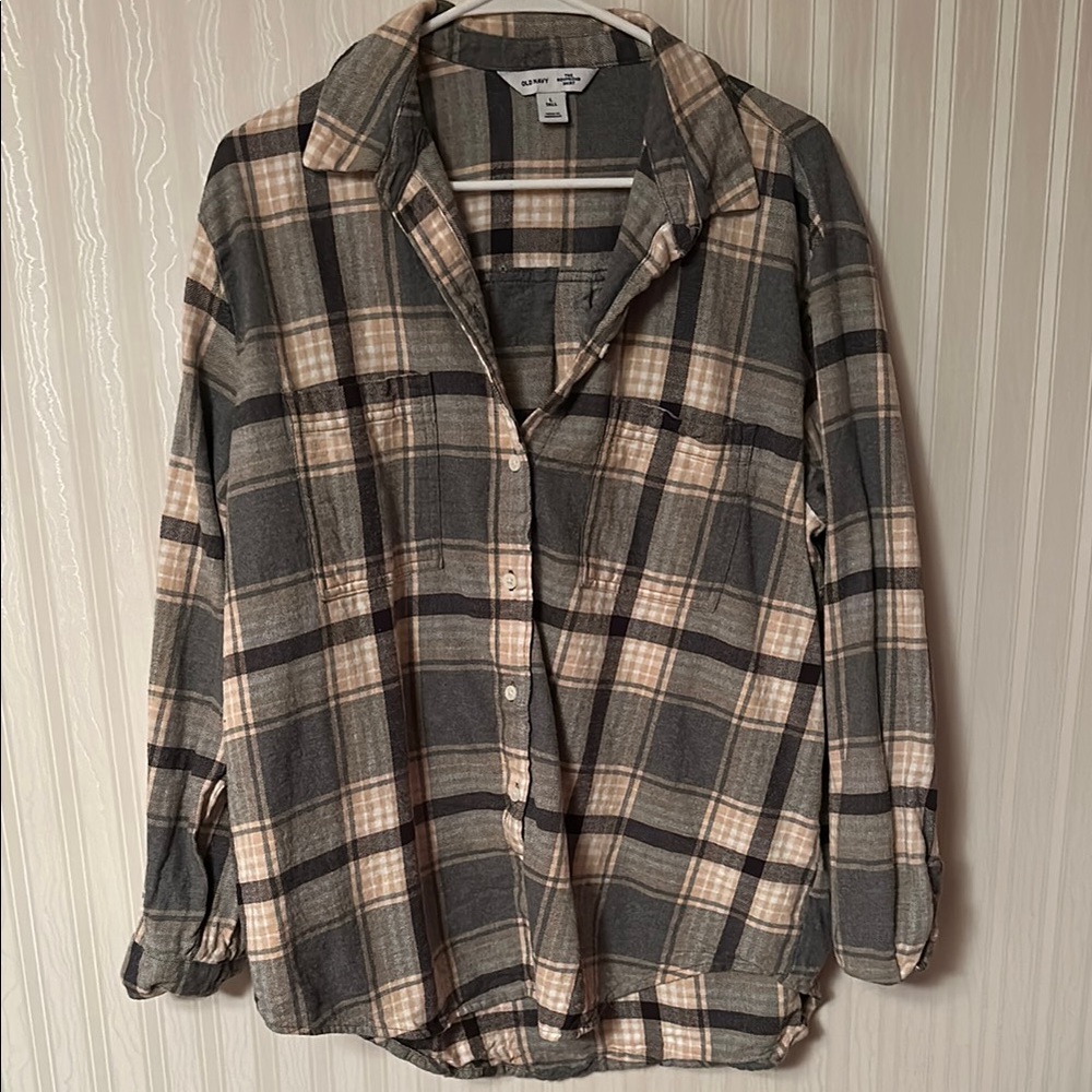 Old Navy Plaid Button-Up Shirt large TALL